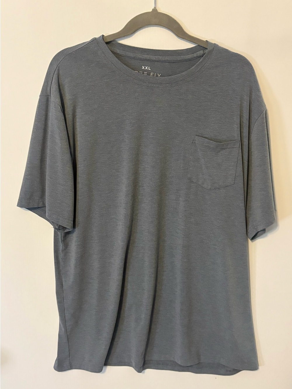 Free Fly Mens Bamboo Pocket T-Shirt Blue Heather Crew Neck Size XXL Short Sleeve